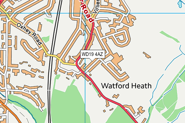 WD19 4AZ map - OS VectorMap District (Ordnance Survey)