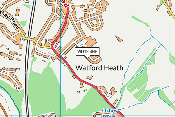 WD19 4BE map - OS VectorMap District (Ordnance Survey)