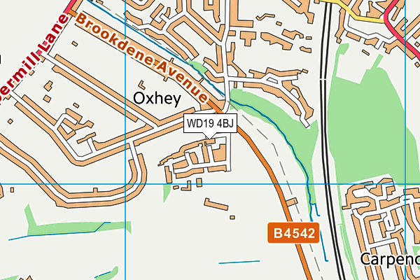WD19 4BJ map - OS VectorMap District (Ordnance Survey)