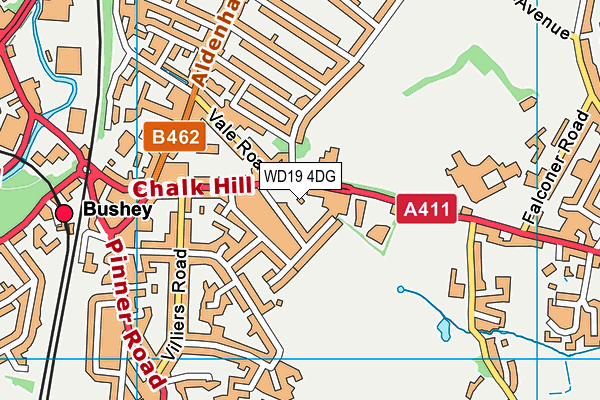 WD19 4DG map - OS VectorMap District (Ordnance Survey)