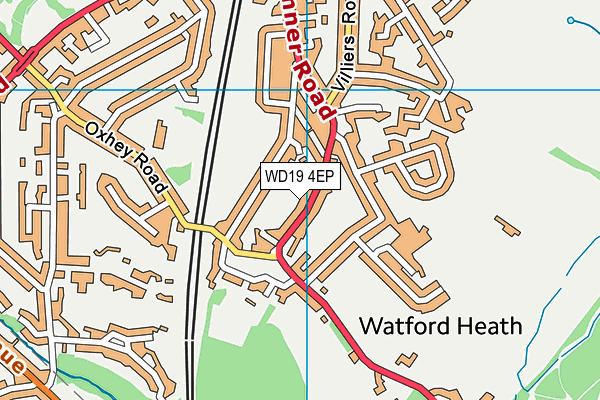 WD19 4EP map - OS VectorMap District (Ordnance Survey)
