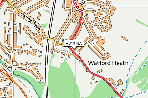 WD19 4ES map - OS VectorMap District (Ordnance Survey)