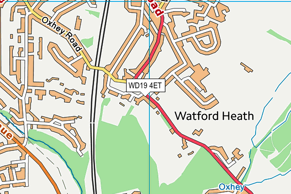 WD19 4ET map - OS VectorMap District (Ordnance Survey)