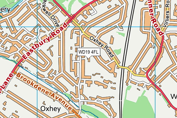 WD19 4FL map - OS VectorMap District (Ordnance Survey)
