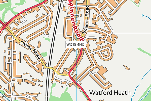 WD19 4HD map - OS VectorMap District (Ordnance Survey)