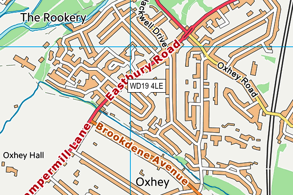 WD19 4LE map - OS VectorMap District (Ordnance Survey)