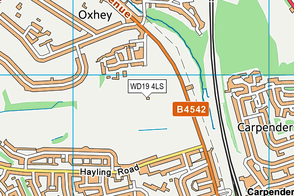 WD19 4LS map - OS VectorMap District (Ordnance Survey)