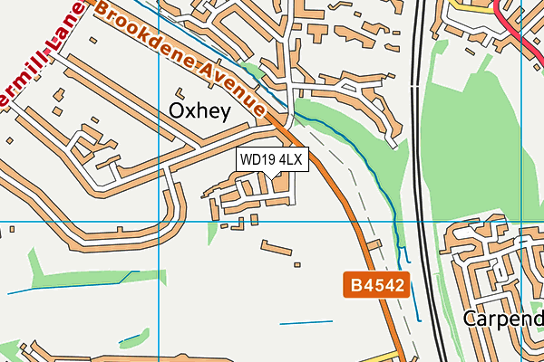 WD19 4LX map - OS VectorMap District (Ordnance Survey)