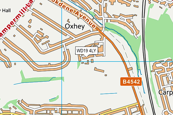 WD19 4LY map - OS VectorMap District (Ordnance Survey)