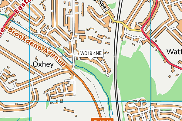 WD19 4NE map - OS VectorMap District (Ordnance Survey)
