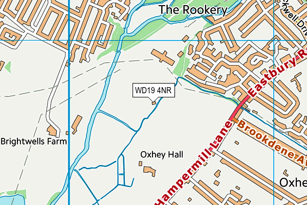 Bushey Cricket Club map (WD19 4NR) - OS VectorMap District (Ordnance Survey)