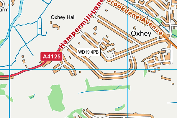 WD19 4PB map - OS VectorMap District (Ordnance Survey)