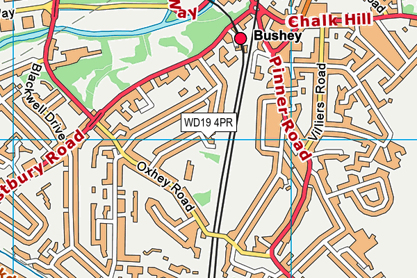 WD19 4PR map - OS VectorMap District (Ordnance Survey)