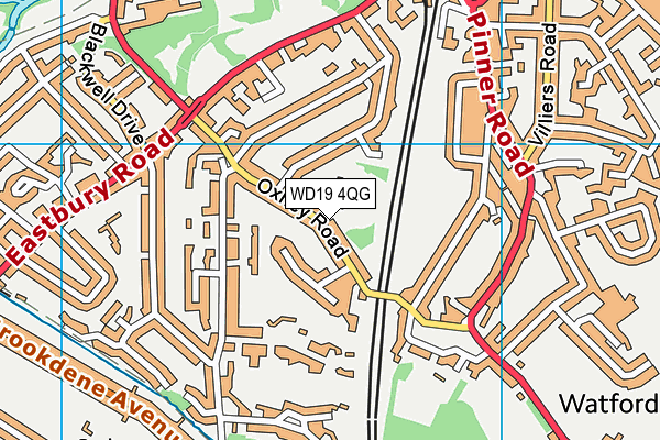 WD19 4QG map - OS VectorMap District (Ordnance Survey)