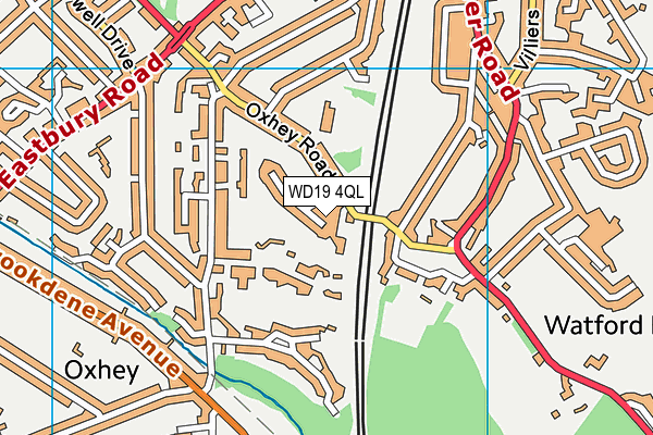 WD19 4QL map - OS VectorMap District (Ordnance Survey)