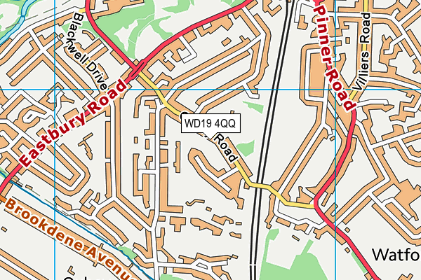 WD19 4QQ map - OS VectorMap District (Ordnance Survey)
