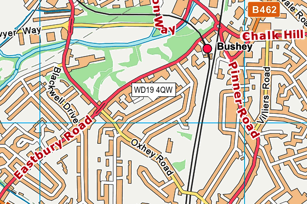 WD19 4QW map - OS VectorMap District (Ordnance Survey)