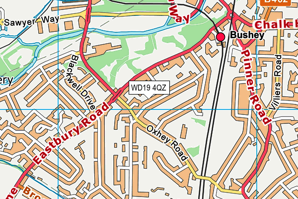 WD19 4QZ map - OS VectorMap District (Ordnance Survey)