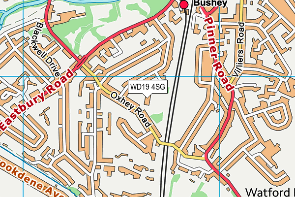 Bromet Primary School map (WD19 4SG) - OS VectorMap District (Ordnance Survey)