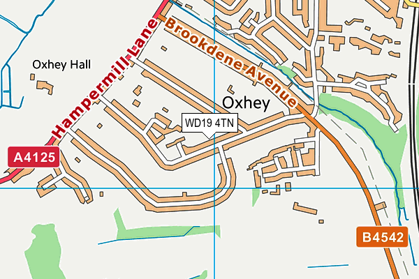 WD19 4TN map - OS VectorMap District (Ordnance Survey)