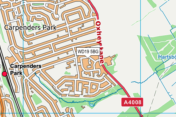 WD19 5BG map - OS VectorMap District (Ordnance Survey)