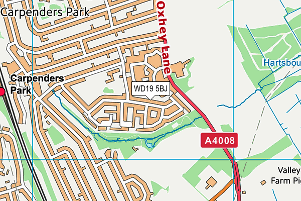 WD19 5BJ map - OS VectorMap District (Ordnance Survey)