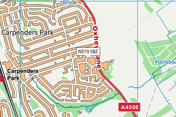 WD19 5BZ map - OS VectorMap District (Ordnance Survey)