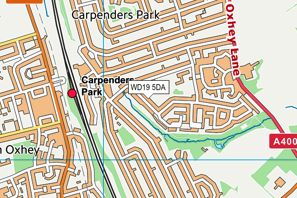 WD19 5DA map - OS VectorMap District (Ordnance Survey)