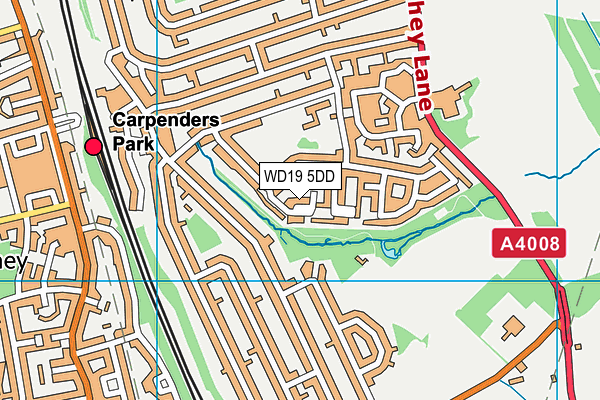 WD19 5DD map - OS VectorMap District (Ordnance Survey)