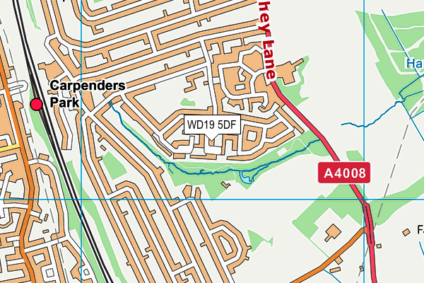 WD19 5DF map - OS VectorMap District (Ordnance Survey)