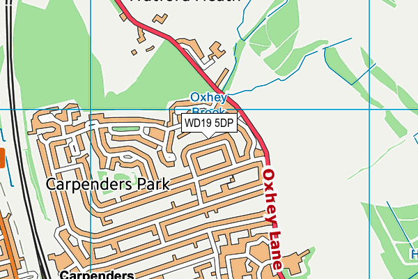 WD19 5DP map - OS VectorMap District (Ordnance Survey)