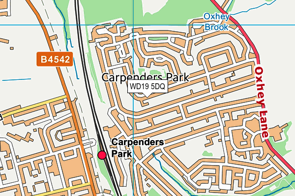 WD19 5DQ map - OS VectorMap District (Ordnance Survey)