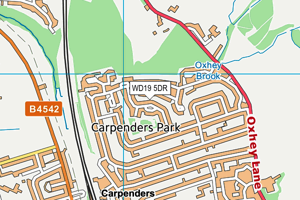 WD19 5DR map - OS VectorMap District (Ordnance Survey)