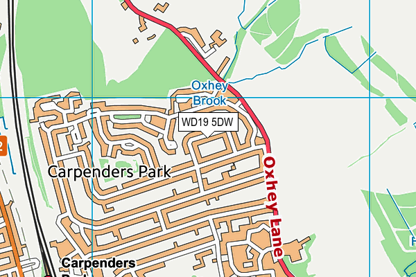 WD19 5DW map - OS VectorMap District (Ordnance Survey)