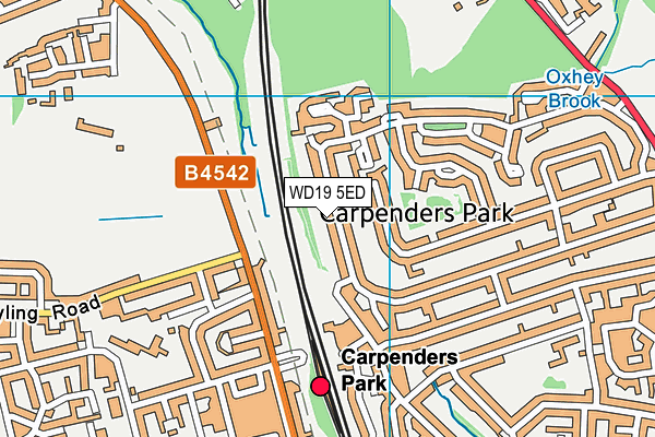 WD19 5ED map - OS VectorMap District (Ordnance Survey)