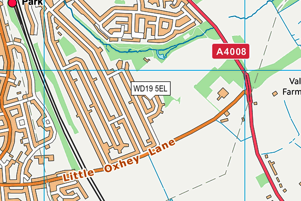 WD19 5EL map - OS VectorMap District (Ordnance Survey)