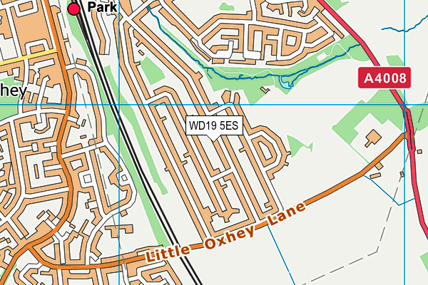 WD19 5ES map - OS VectorMap District (Ordnance Survey)