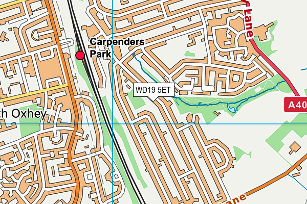 WD19 5ET map - OS VectorMap District (Ordnance Survey)