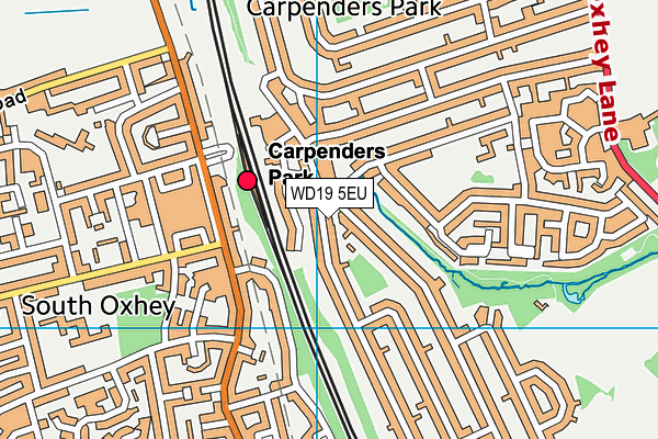 WD19 5EU map - OS VectorMap District (Ordnance Survey)