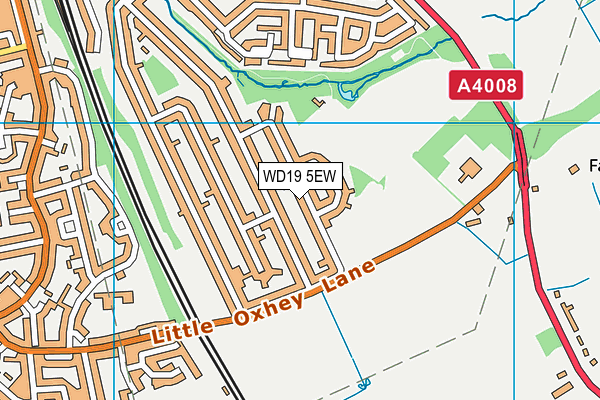 WD19 5EW map - OS VectorMap District (Ordnance Survey)