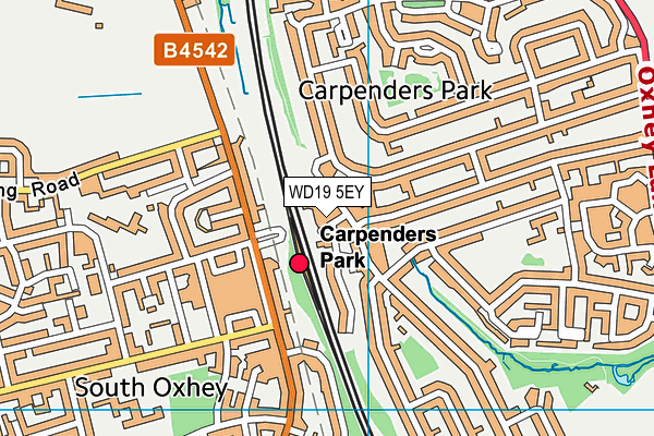 WD19 5EY map - OS VectorMap District (Ordnance Survey)