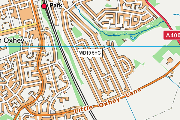 WD19 5HG map - OS VectorMap District (Ordnance Survey)