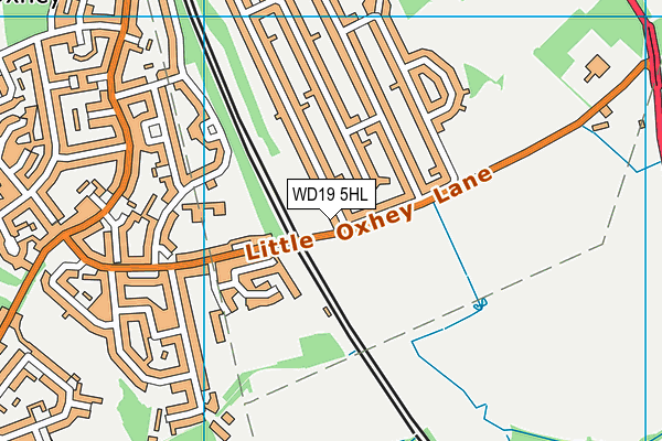 WD19 5HL map - OS VectorMap District (Ordnance Survey)