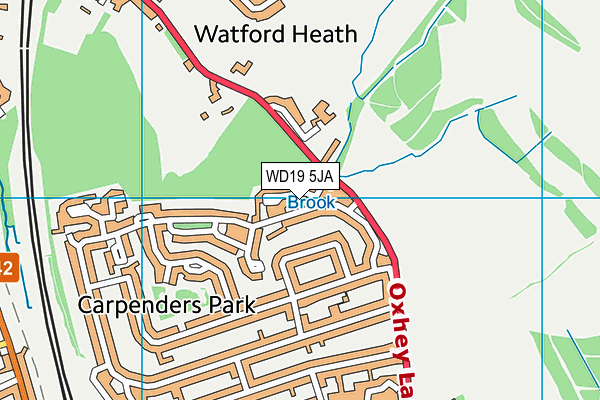 WD19 5JA map - OS VectorMap District (Ordnance Survey)