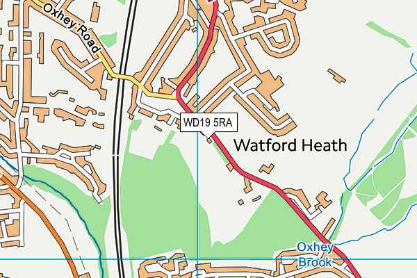 WD19 5RA map - OS VectorMap District (Ordnance Survey)