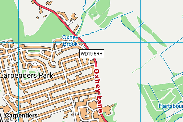 WD19 5RH map - OS VectorMap District (Ordnance Survey)