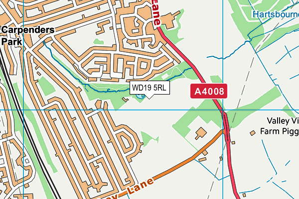 WD19 5RL map - OS VectorMap District (Ordnance Survey)