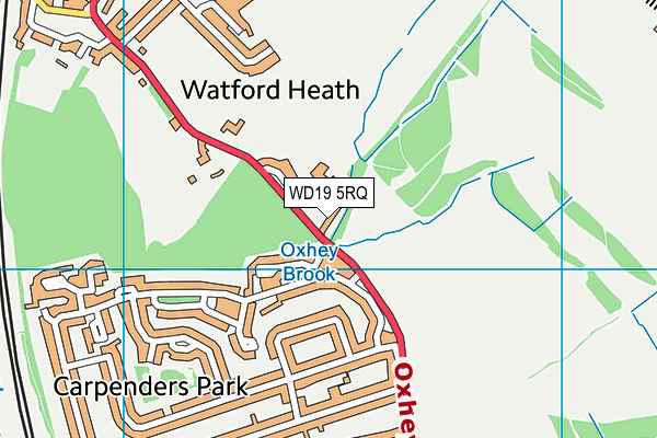 WD19 5RQ map - OS VectorMap District (Ordnance Survey)