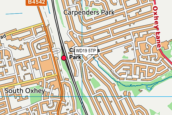 WD19 5TP map - OS VectorMap District (Ordnance Survey)