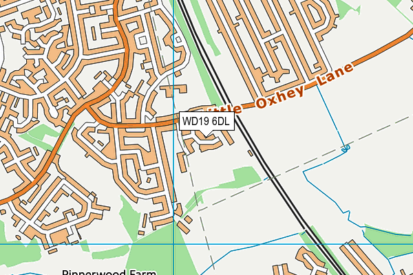 WD19 6DL map - OS VectorMap District (Ordnance Survey)